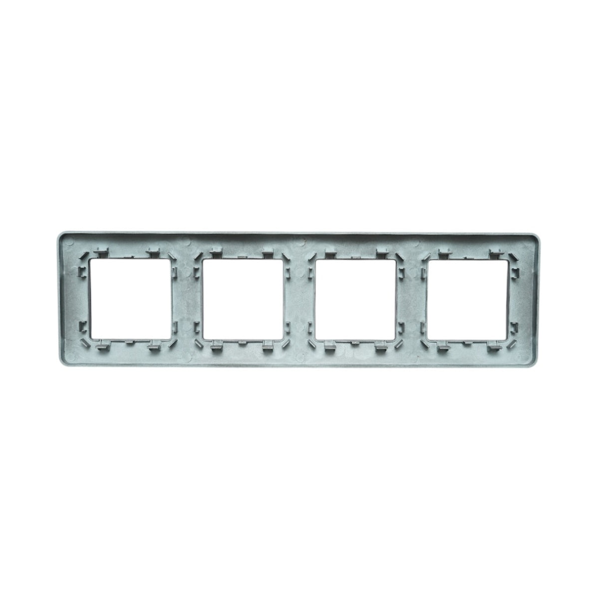 Cornice quadrupla nera in PC per presa e interruttore 300x83 mm - immagine 2