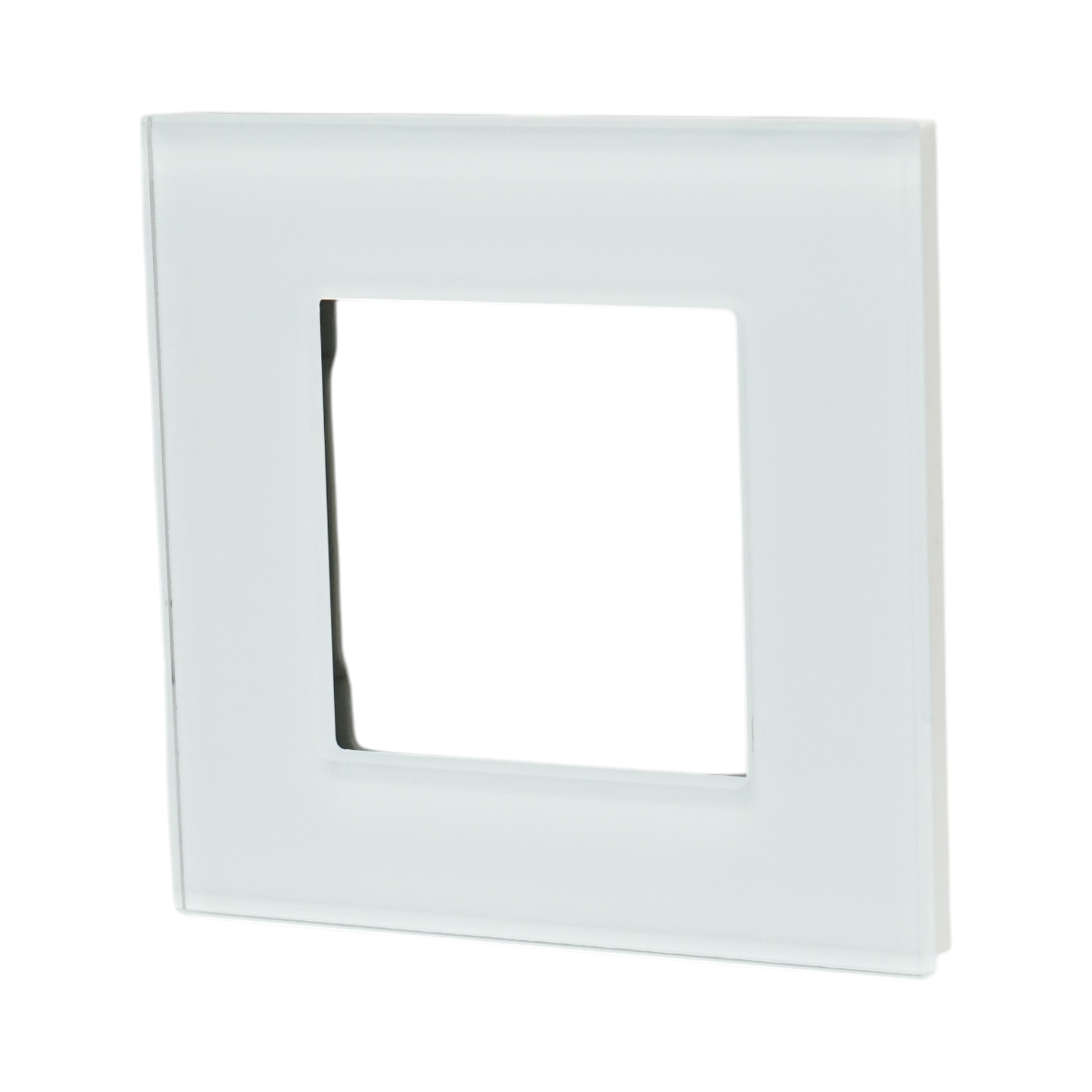 Cornice singola in vetro bianco per presa e interruttore 86x86x10 mm - immagine 4