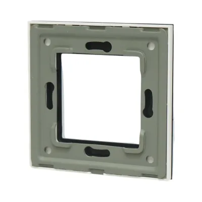 Cornice singola in vetro bianco per presa e interruttore 86x86x10 mm - immagine 2