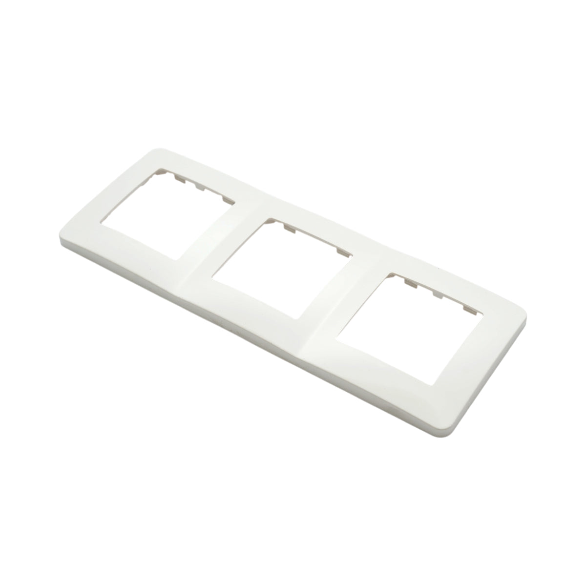 Cornice tripla bianca in PC per presa e interruttore 225x83 mm - immagine 4
