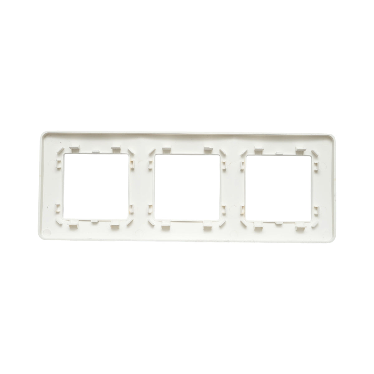 Cornice tripla bianca in PC per presa e interruttore 225x83 mm - immagine 2