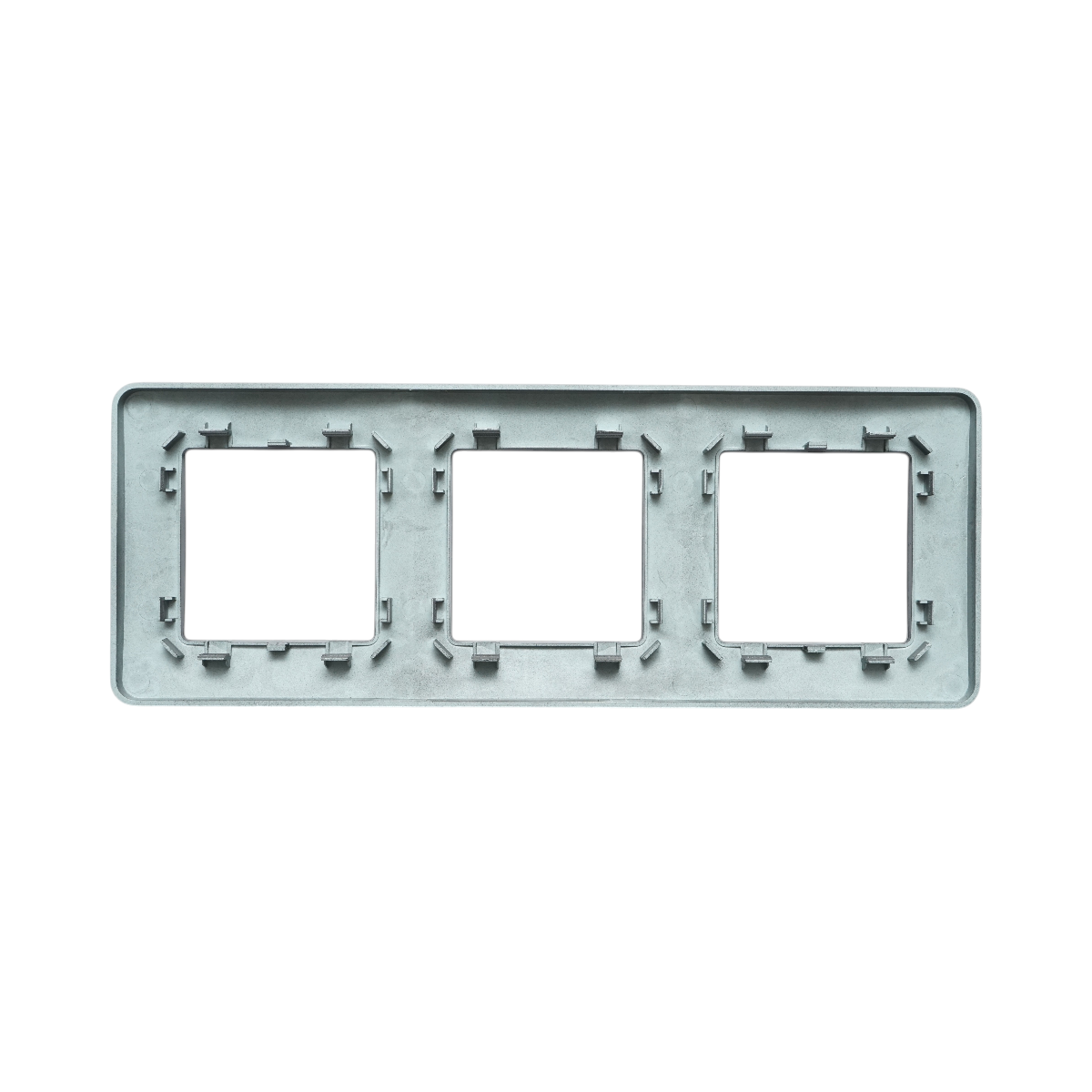 Cornice tripla nera in PC per presa e interruttore 225x83 mm - immagine 2