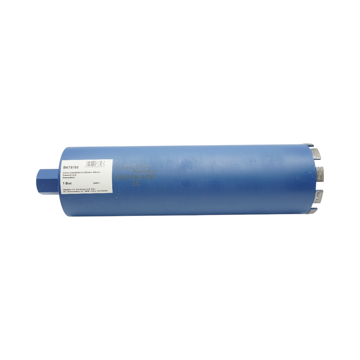 Corona diamantata 122x450mm con filettatura interna 1-1/4 UNC, foratura a umido per calcestruzzo, mattoni Breckner Germany - immagine 2
