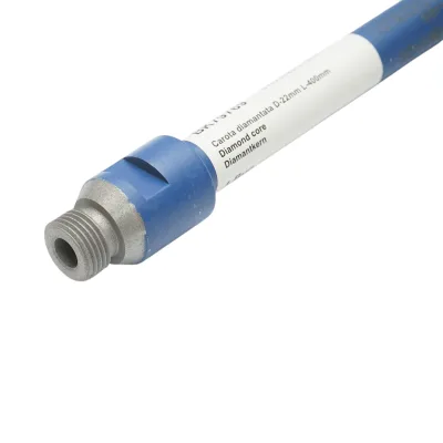 Corona diamantata 22x400mm con filettatura esterna 1/2 GAS, foratura a umido per calcestruzzo, mattoni Breckner Germany - immagine 5