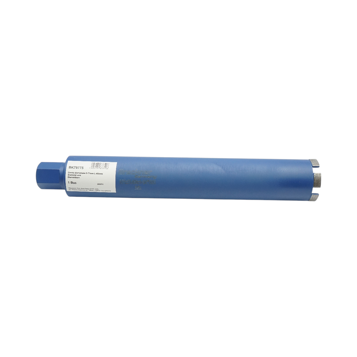 Corona diamantata 71x450mm con filettatura interna 1-1/4 UNC, foratura a umido per calcestruzzo, mattoni Breckner Germany - immagine 2