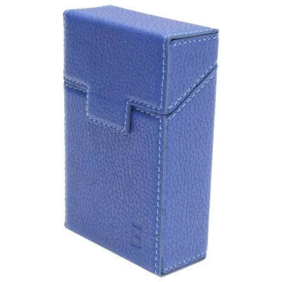 Custodia in pelle blu per pacchetto di sigarette P22