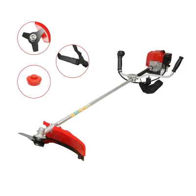 Decespugliatore a benzina 2,5 CV, 2T 52 cc, velocità 8000 giri/min, disco 3T, tamburo portafilo, kit accessori incluso