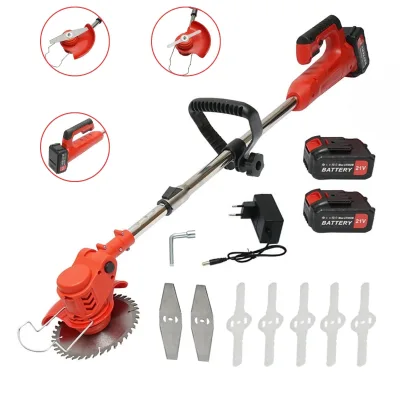 Decespugliatore elettrico estensibile 850W, 2 batterie al litio 21V/3000 mAh, velocità 18000 giri/min, accessori inclusi
