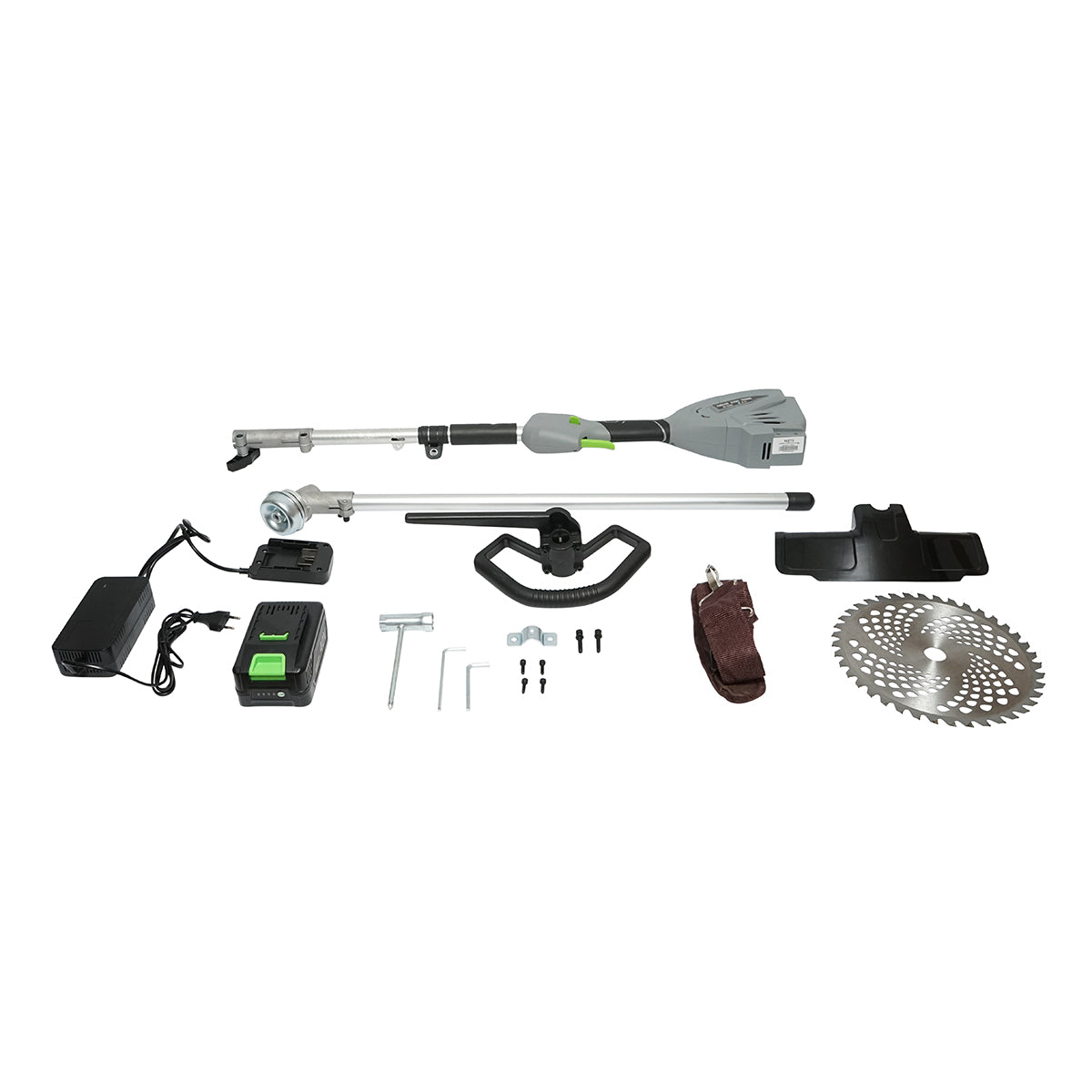 Decespugliatore elettrico multifunzione 1500W, batteria 40V/2Ah, 3 velocità 6000-8000 giri/min, accessori inclusi - immagine 3
