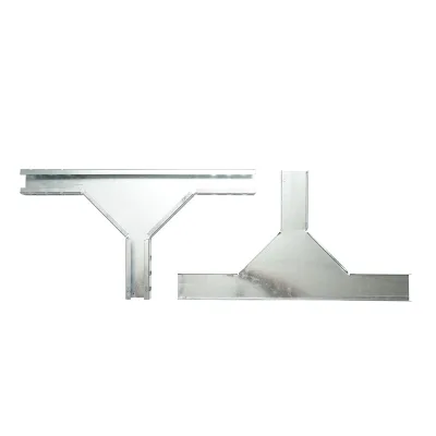 Derivazione a T orizzontale in acciaio zincato per grondaia 25x50mm - immagine 4