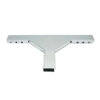 Derivazione a T orizzontale in acciaio zincato per grondaia 25x50mm