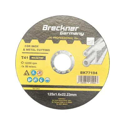 Dischi da Taglio T41 125x1.6x22mm Acciaio INOX Ferro Metallo Disco Flessibili per Smerigliatrice Angolare Mola Taglio Breckner Germany