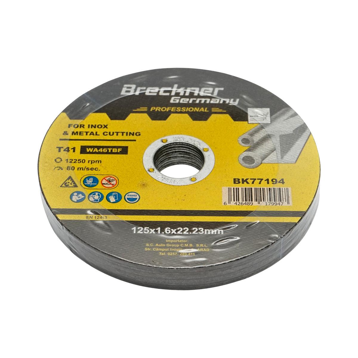 Dischi da Taglio T41 125x1.6x22mm Acciaio INOX Ferro Metallo Disco Flessibili per Smerigliatrice Angolare Mola Taglio Breckner Germany - immagine 3