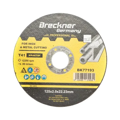 Dischi da Taglio T41 125x2.0x22mm Acciaio INOX Ferro Metallo Disco Flessibili per Smerigliatrice Angolare Mola Taglio Breckner Germany