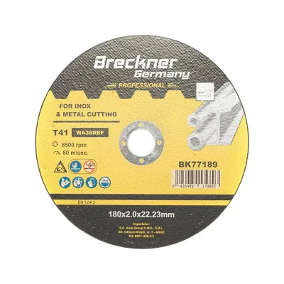 Dischi da Taglio T41 180x2.0x22mm Acciaio INOX Ferro Metallo Disco Flessibili per Smerigliatrice Angolare Mola Taglio Breckner Germany
