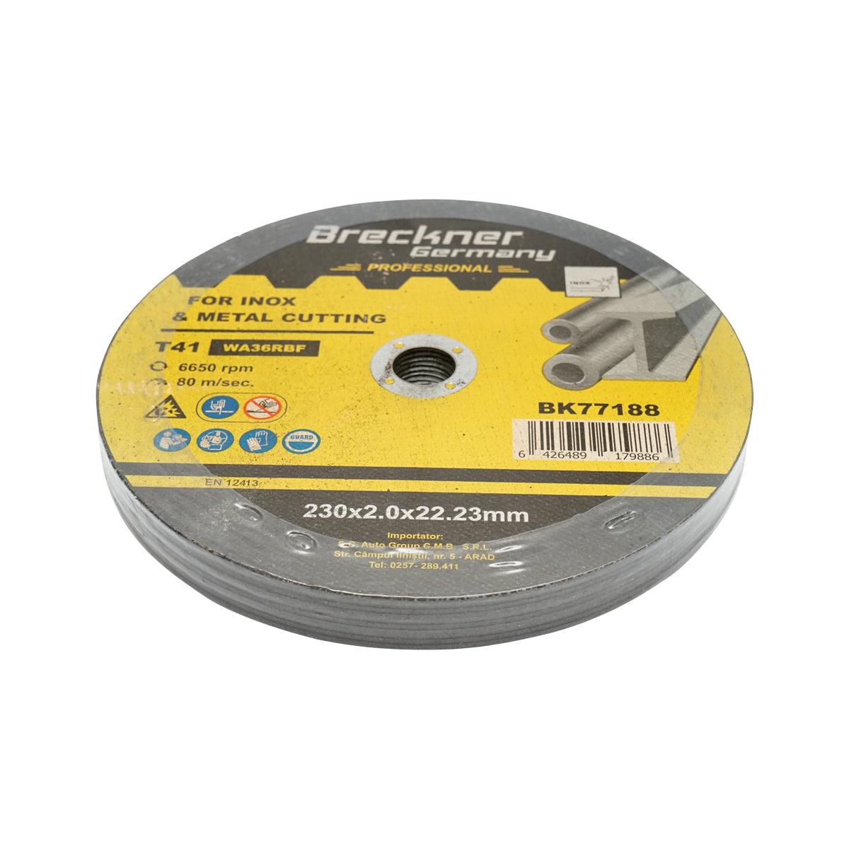 Dischi da Taglio T41 230x2.0x22mm Acciaio INOX Ferro Metallo Disco Flessibili per Smerigliatrice Angolare Mola Taglio Breckner Germany - immagine 3