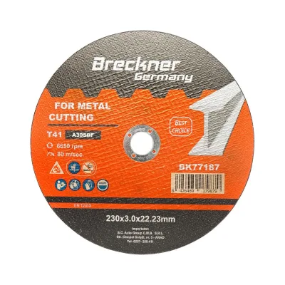 Dischi da Taglio T41 230x3x22mm per Metallo Disco Flessibili taglio Ferro per Smerigliatrice Angolare Mola Taglio Breckner Germany