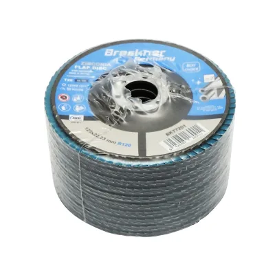 Dischi Lamellari Zirconio 125mm P120 per Acciaio INOX Metallo, Dischi Abrasivi, Disco Lamellare Breckner Germany - immagine 3