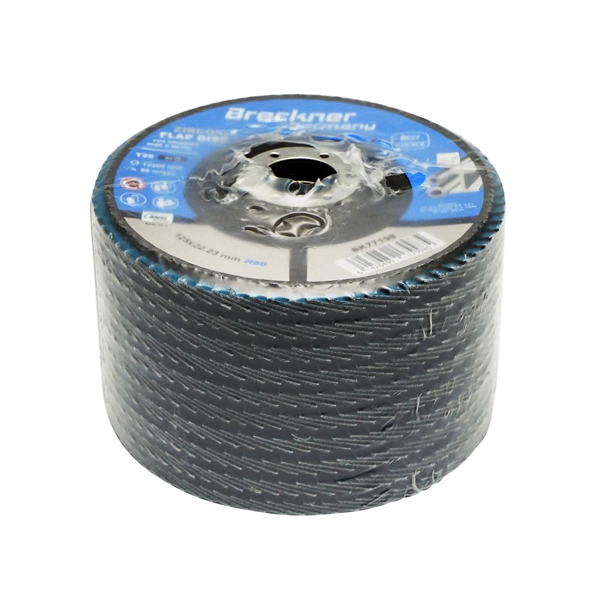 Dischi Lamellari Zirconio 125mm P80 per Acciaio INOX Metallo, Dischi Abrasivi, Disco Lamellare Breckner Germany - immagine 3