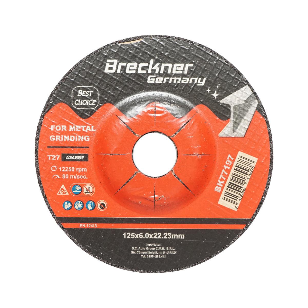 Dischi Smerigliatrice T27 125x6.0x22mm Metallo per Smerigliatrice Angolare Disco per sgrossatura Metallo Disco Flessibili Mola da Sbavo Breckner Germany