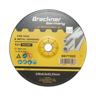 Dischi Smerigliatrice T27 230x6.0x22mm per Acciaio INOX Metallo per Smerigliatrice Angolare Disco per sgrossatura Metallo Disco Flessibili Mola da Sbavo Breckner Germany