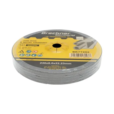 Dischi Smerigliatrice T27 230x6.0x22mm per Acciaio INOX Metallo per Smerigliatrice Angolare Disco per sgrossatura Metallo Disco Flessibili Mola da Sbavo Breckner Germany - immagine 3