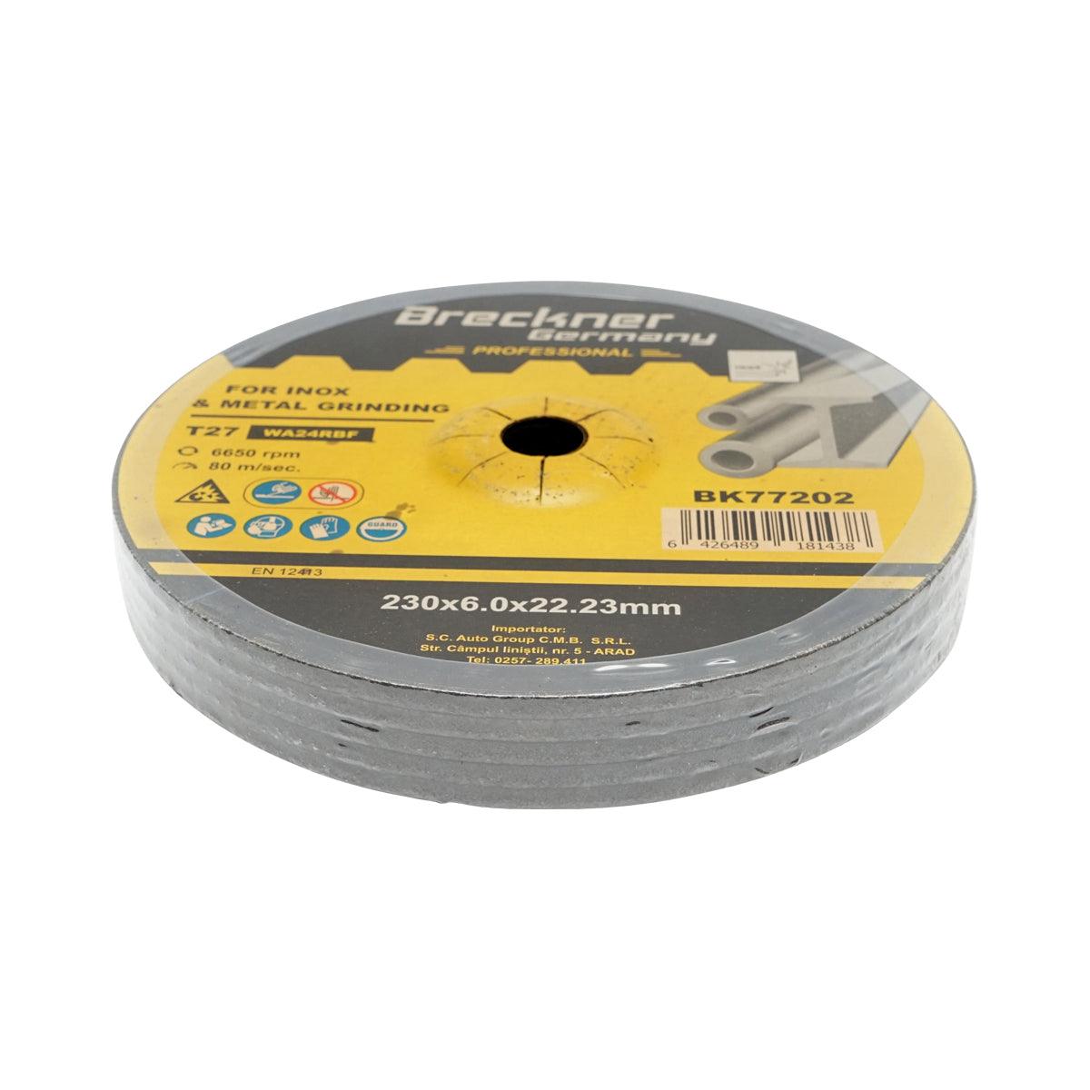 Dischi Smerigliatrice T27 230x6.0x22mm per Acciaio INOX Metallo per Smerigliatrice Angolare Disco per sgrossatura Metallo Disco Flessibili Mola da Sbavo Breckner Germany - immagine 3