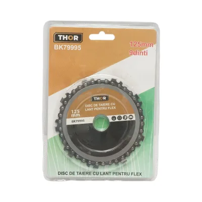 Disco a catena per smerigliatrice 125x22mm 9 denti per taglio legno THOR - immagine 2