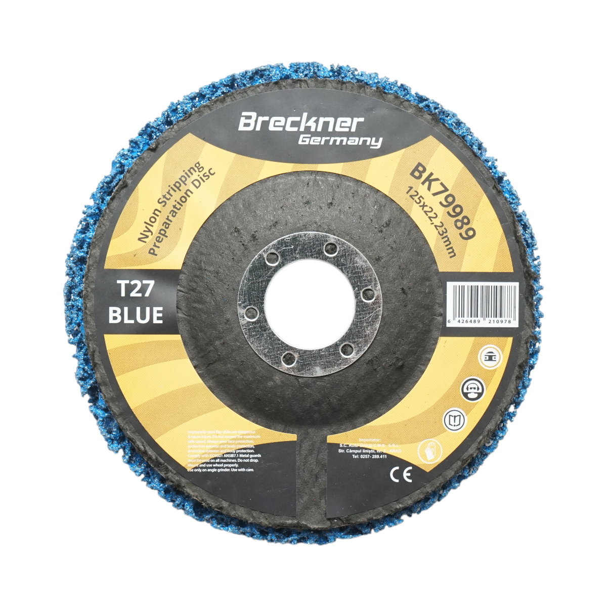Disco abrasivo compatto in tessuto non tessuto 125x22,23 mm T27, grana media per la pulizia di ruggine e vernice. Breckner Germany