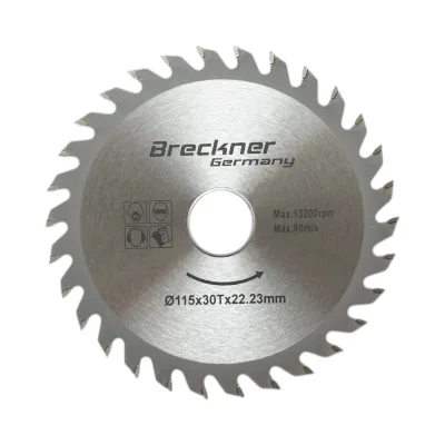 Disco circolare in widia per legno 115×1,2×22,23 mm, 30 denti, velocità massima 13.200 rpm Breckner Germany