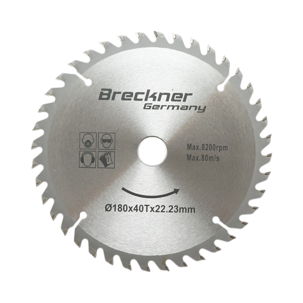 Disco circolare in widia per legno 180 × 22,23 mm, 40 denti, velocità massima 8.200 rpm Breckner Germany