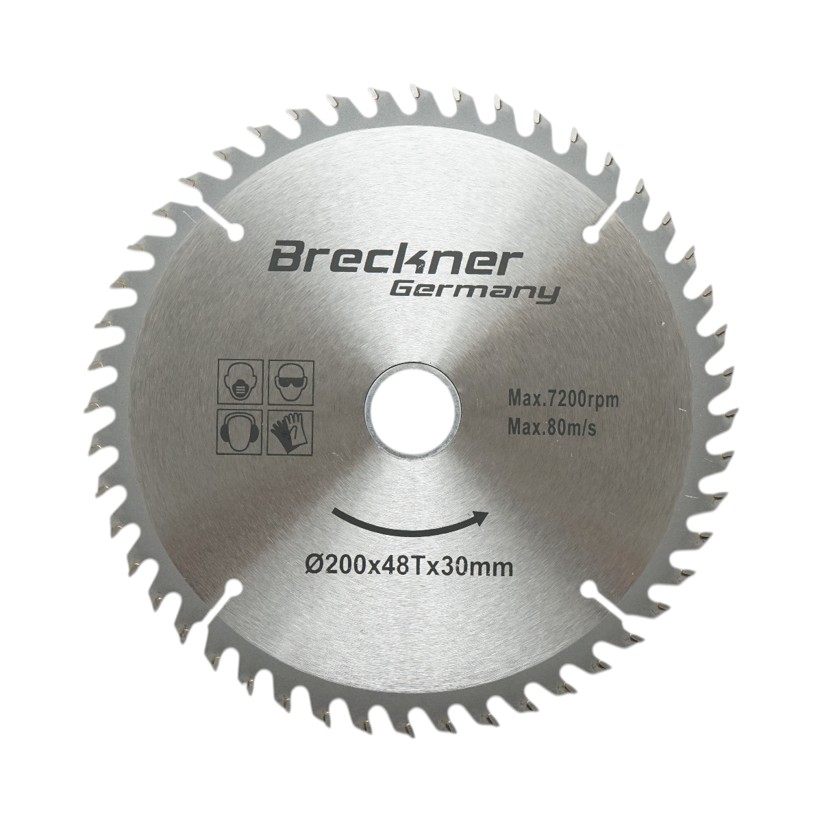 Disco circolare in widia per legno 200 × 30 mm, 48 denti, velocità massima 7.200 rpm Breckner Germany