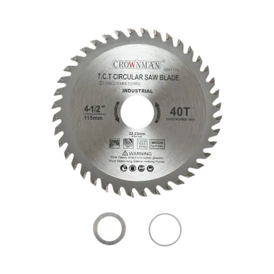 Disco circolare widia per legno 115x22,23mm, max. velocità. 13.200 giri/min, 40 denti, Crownman industriale