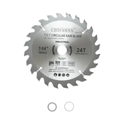 Disco circolare widia per legno 185x22,23mm, max. velocità. 8400 giri/min, 24 denti, Crownman industriale