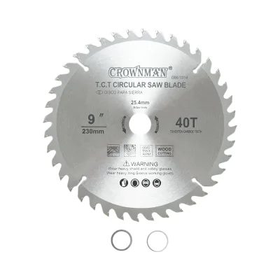 Disco circolare widia per legno 230x25,4mm, max. velocità. Crownman da 6600 giri/min, 40 denti