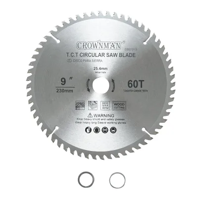 Disco circolare widia per legno 230x25,4mm, max. velocità. Crownman da 6600 giri/min, 60 denti
