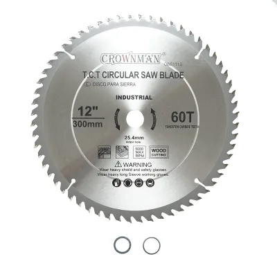 Disco circolare widia per legno 300x25,4mm, max. velocità. 5000 giri/min, 60 denti, Crownman industriale