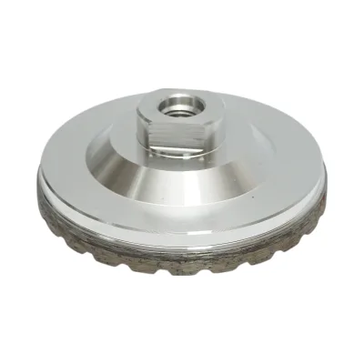 Disco diamantato a tazza segmentata turbo da 100 mm, filettatura M14, alluminio grezzo per la levigatura del granito Breckner Germany - immagine 4