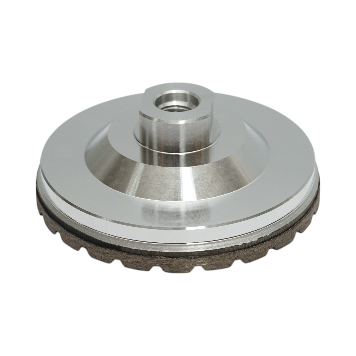 Disco diamantato a tazza segmentata turbo da 100 mm, filettatura M14, alluminio grezzo per la levigatura del marmo Breckner Germany - immagine 4