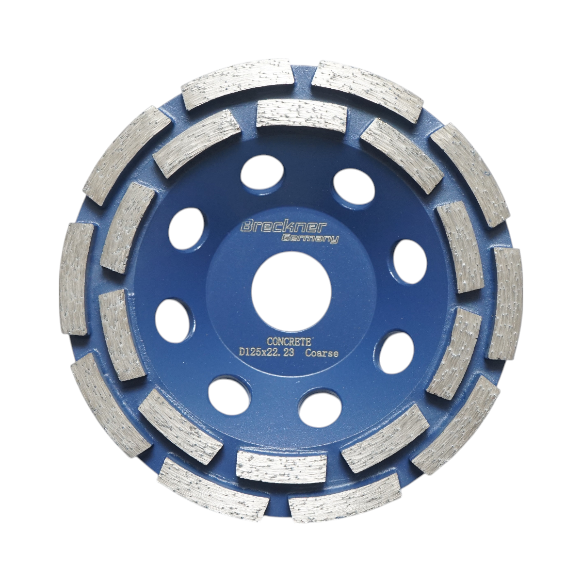 Disco diamantato a tazza segmentato 125x22,23, doppia fila grosso, CONCRETE standard per la levigatura di calcestruzzo, pietra, mosaico Breckner Germany