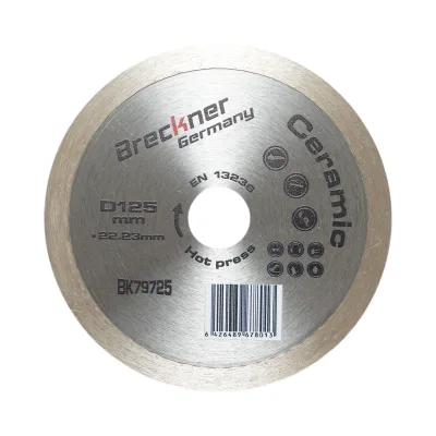 Disco diamantato continuo 125x22,23mm, segmento 8mm per piastrelle, piastrelle per pavimenti Breckner Germany
