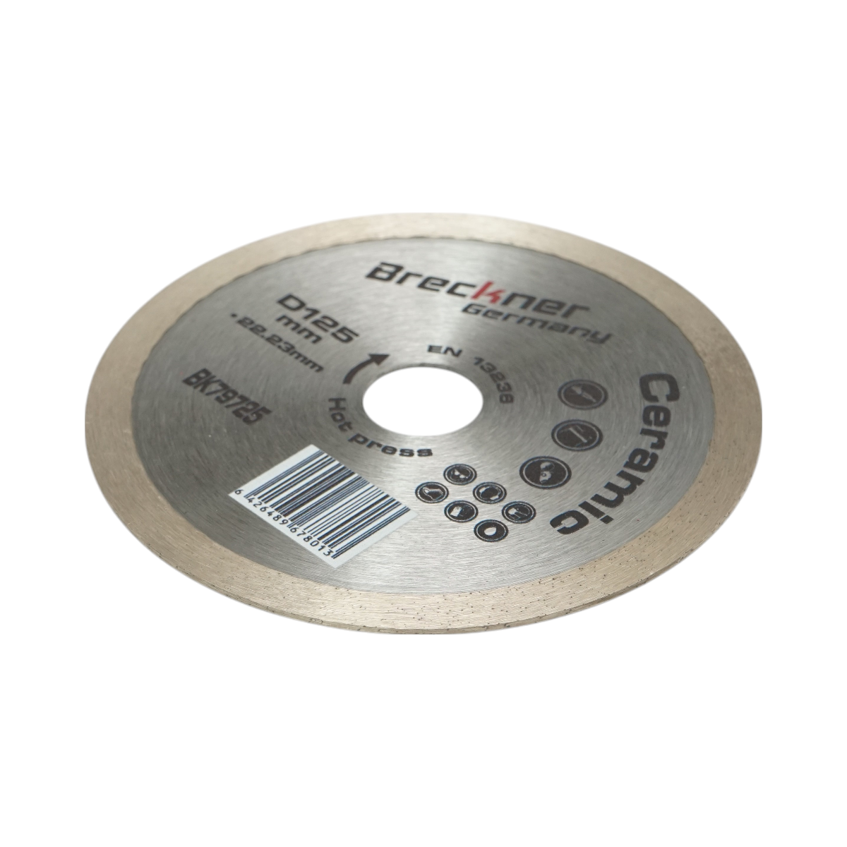 Disco diamantato continuo 125x22,23mm, segmento 8mm per piastrelle, piastrelle per pavimenti Breckner Germany - immagine 3