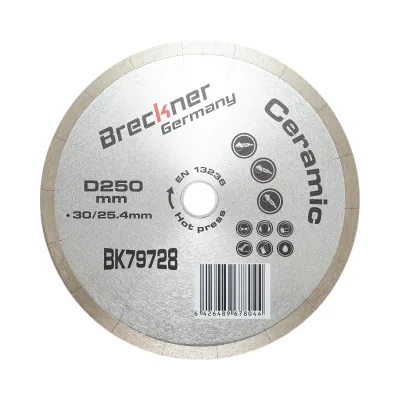 Disco diamantato frazionato continuo 250x30/25,4 mm, segmento 10 mm per piastrelle, maiolica, ceramica dura, marmo Breckner Germany