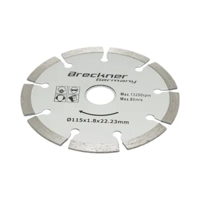 Disco diamantato segmentato 115x1,8x22,23 mm, taglio a secco per calcestruzzo, pietra, mattoni Breckner Germany - immagine 2