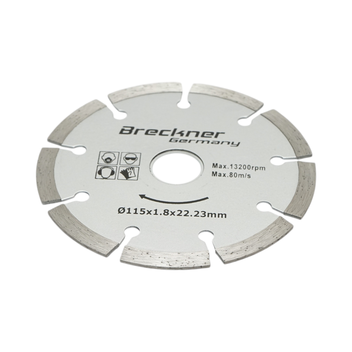 Disco diamantato segmentato 115x1,8x22,23 mm, taglio a secco per calcestruzzo, pietra, mattoni Breckner Germany - immagine 2