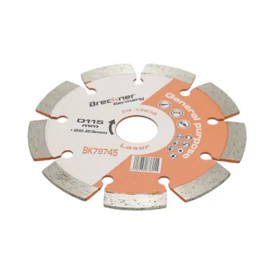Disco diamantato segmentato 115x22,23 mm, segmento 10 mm per mattoni, calcestruzzo, muratura, archi, pietra Breckner Germany - immagine 3