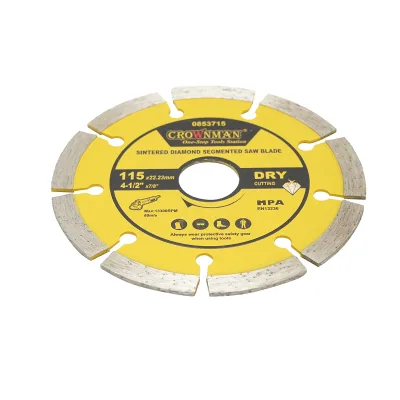 Disco diamantato segmentato 115x22,23mm, max. velocità. 13300 giri/min, taglio a secco per cemento, pietra, granito, marmo Crownman - immagine 3