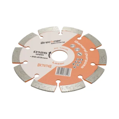 Disco diamantato segmentato 125x22,23 mm, segmento 10 mm per mattoni, calcestruzzo, muratura, archi, pietra Breckner Germany - immagine 3