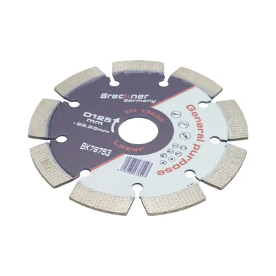 Disco diamantato segmentato 125x22,23 mm, segmento da 12 mm per calcestruzzo, pavimentazioni, mosaico, archi, mattoni Breckner Germany - immagine 3