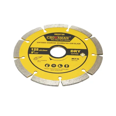 Disco diamantato segmentato 125x22,23mm, max. velocità. 12200 giri/min, taglio a secco per cemento, pietra, granito, marmo Crownman - immagine 3
